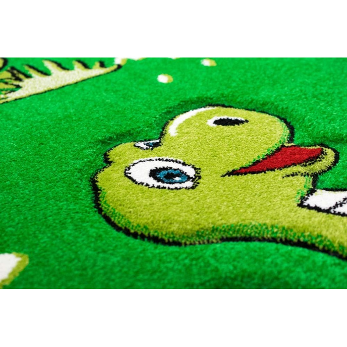 CARPETIA Children's Rug Dinosaur Children's Room Rug Dinosaurs Green Size 160 cm Round
