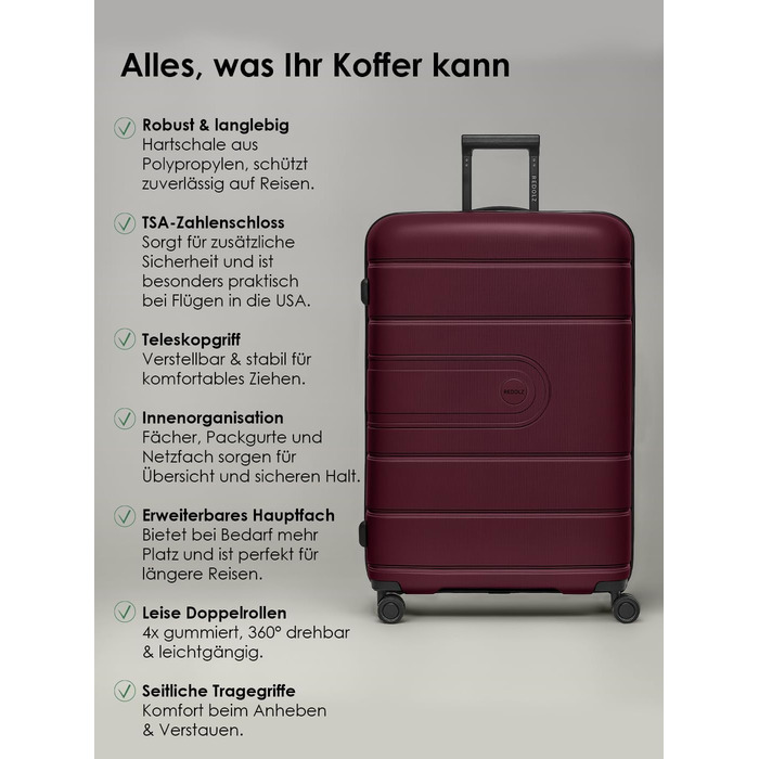 Набір валіз REDOLZ Essentials 11, темно-синій, 3 шт. (56 см + 76 см, розширювана)