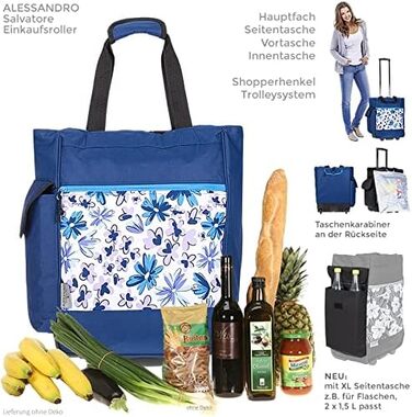 Сумка-візок для покупок Alessandro Blue Flower, шопінг-тролей, синя