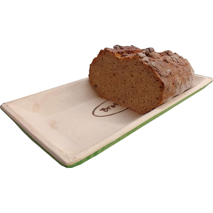 Bread loaf pan ceramic, bread baking mold for 500g bread and up to 750g bread, made with clay from Germany, produced in Bavaria. Bread recipes online, bread baking mold.