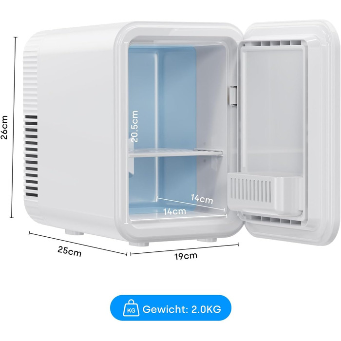 Mini холодильник Enventor 10L з двома режимами (охолодження/нагрівання), 12V/220V, для авто, кімнати, офісу, косметики, тихий