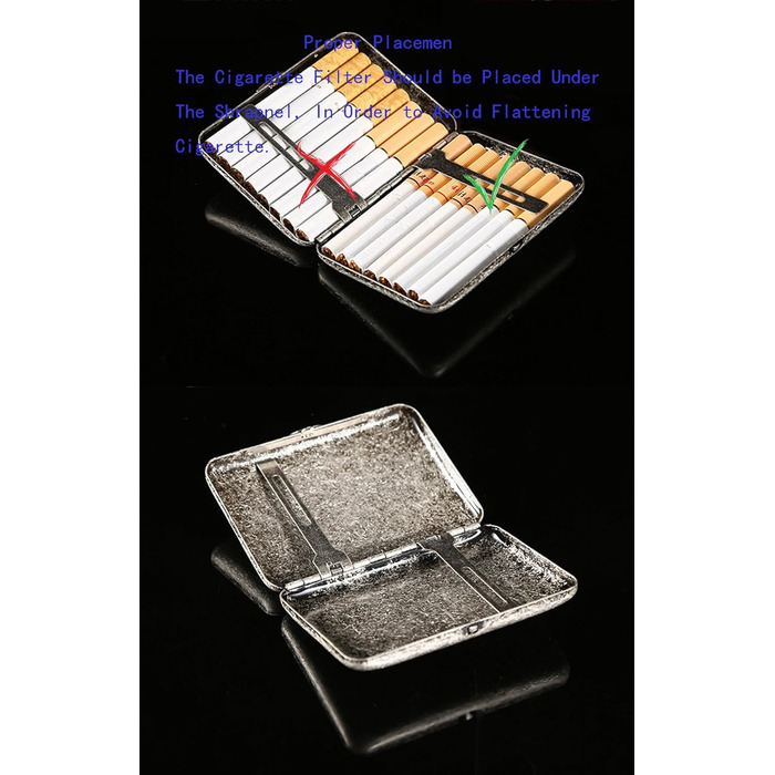 Високоякісне металеве тютюнотримач з нержавіючої сталі, срібного кольору, вміщує 16 сигарет (з фірмовою подарунковою коробкою)