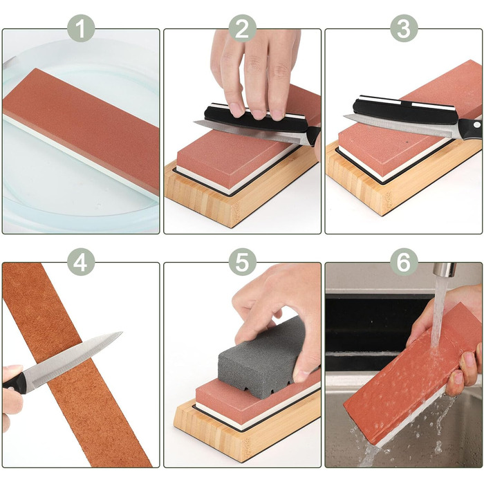 Набір для заточування ножів Youyijia 9-в-1 з алмазними точками 400/1000 та 3000/8000 гріт, професійний, з кутовою направляючою та бамбуковим основанням