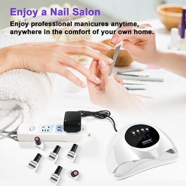 JODSONE 320W UV LED лампа для нігтів з автосенсором, 72 світлодіодів, 4 таймери (10/30/60/99s) – професійний нагрівач для гель-лаку, гелевих та акрилових нігтів, підходить для пальців та ніг