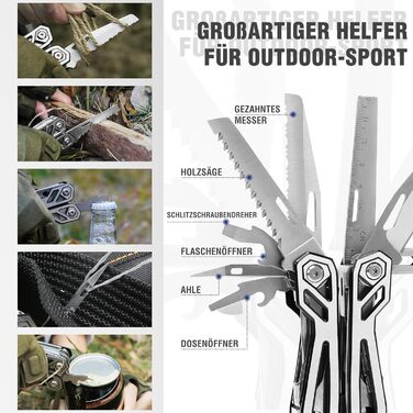 Мультитул Mossy Oak 21 в 1 з мультиінструментом, плоскогубцями та складним ножем для кемпінгу, туризму та ремонту, з нержавіючою сталею, з сумкою