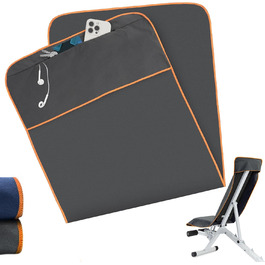 Рушник для фітнесу з кишенею, мікрофібра, 120x50 см, спортивний рушник для залу, подорожей, сірого кольору