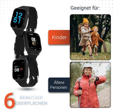 Дитячий розумний годинник PAJ Finder 4G - GPS трекер, SOS, камера, зв'язок, реальна локація, водостійкий, чорний