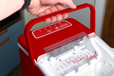 Машина для приготування льоду Salco Coca Cola – 10 кг на день, червоний колір, для коктейлів та вечірок