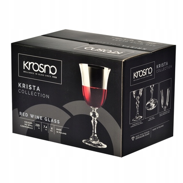Келихи для червоного вина Krosno Krista, прозорі, 220 мл, 6 шт.