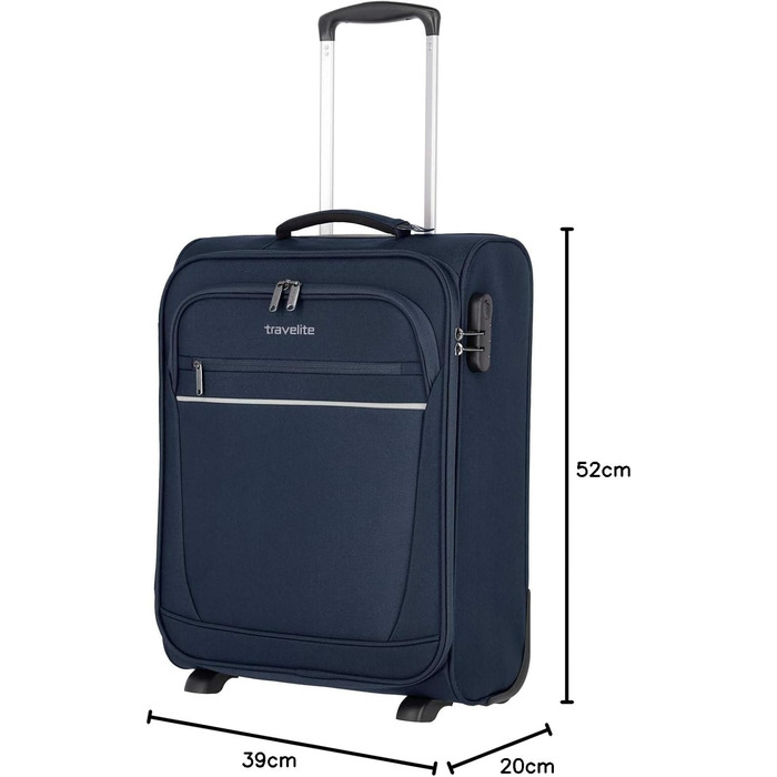 Чемодан-валіза Travelite Marine 52 см, 39 літрів: легкий, з замком, для ручної поклажі