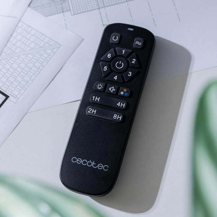 Стельовий вентилятор з підсвічуванням Cecotec EnergySilence Aero 5275 DarkWood 40W, 52 дюйми, DC мотор, пульт, LED, таймер, режими зима/літо, регульована висота, чорний колір