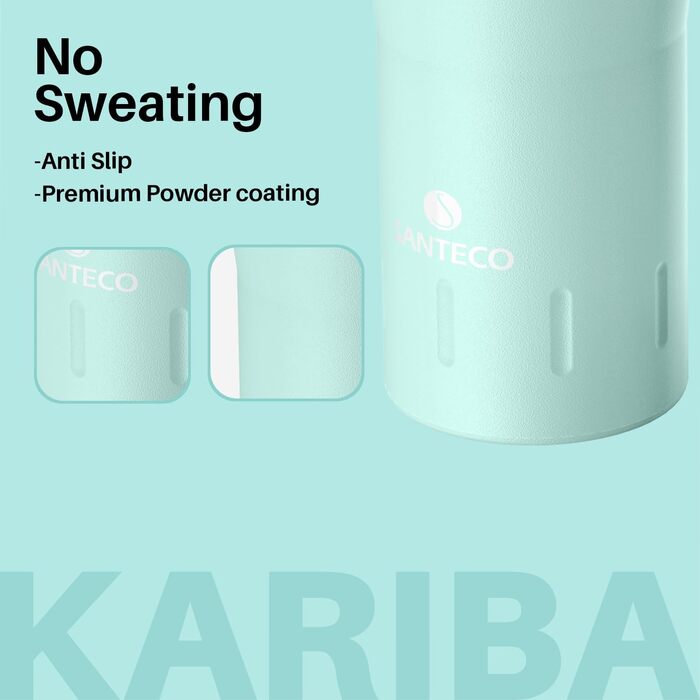 Термокружка SANTECO 350 мл з нержавіючої сталі 18/8, подвійні стінки, ізольована, з кришкою, не містить BPA, темно-зелена