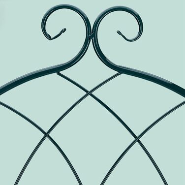 Relaxdays Trellis Set of 2, Metal, 180 x 50 cm, Garden Support, Vintage, Decorated Lace, for Sticking, Dark Green, (Design E)