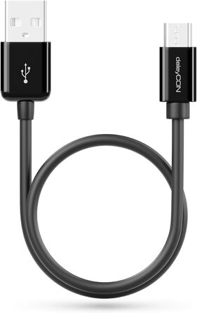 Кабель Micro USB deleyCON 0.15м для Android, смартфонів, планшетів, MP3 плеєрів, камер (Чорний)