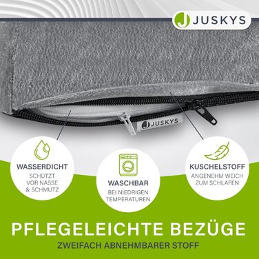 Juskys Dog Bed Sheena L Orthopedic, Washable & Non-Slip - 98 x 70 x 17 cm - Fluffy Dog Sofa for Medium-Sized Dogs Grey - Pet Bed Dog Sofa