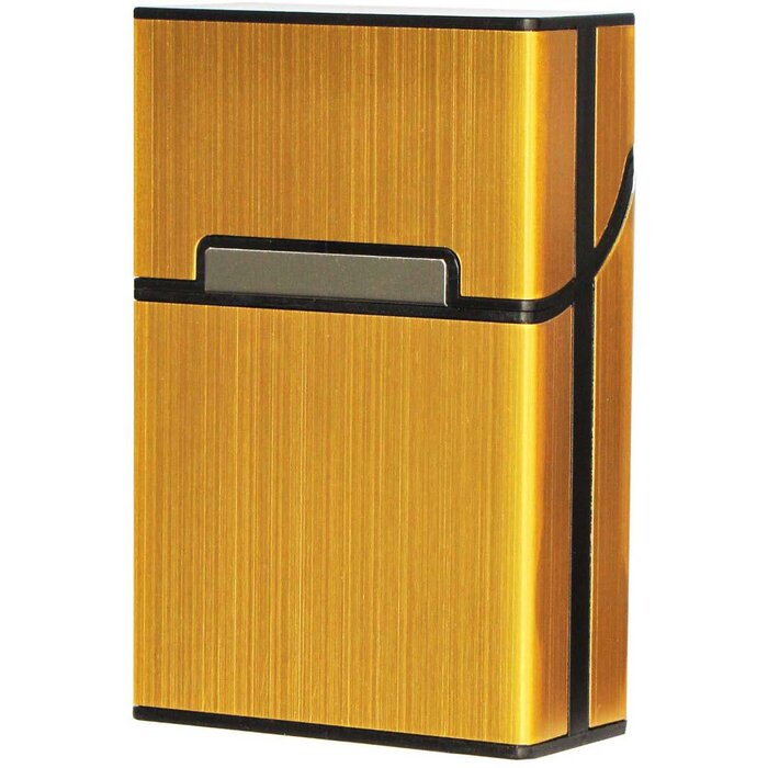 Елегантне етикетка для сигарет Edel: металевий бокс-контейнер на 20 сигарет з магнітною застібкою (золотий)