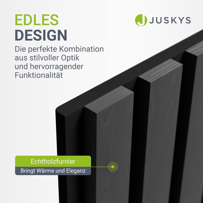 Акустичні панелі Juskys для стін, набір 4 шт (2,88 м²), 120x60 см, шумопоглищаючі декоративні панелі від луни та шуму, колір Дуб темно-сірий