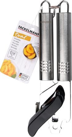 Fackelmann OVALGRIFF: Подрібнювач часнику з нержавіючої сталі з ергономічною ручкою (Срібло), 1 шт.