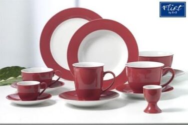 Ritzenhoff & Breker Milk & Sugar Doppio, Red, Milk Jug/Pourer 170 ml, Sugar Bowl ø 9 cm, made of porcelain, dishwasher safe