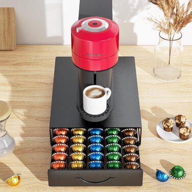 Тримач для капсул кави Nespresso Vertuo та Dolce Gusto на 50 капсул, металевий органайзер, підставка для кавомашини