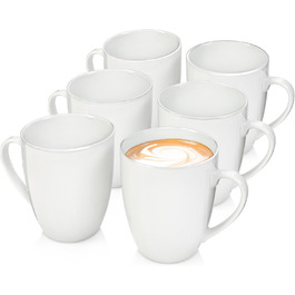 Singer | Marlo 6-Piece Coffee Mug Set, Porcelain Coffee Cups for 6 People, Dishwasher-Safe Coffee Cups & Mugs Set for Coffee & Tea, 350 ml | PREMIUM COLLECTION
