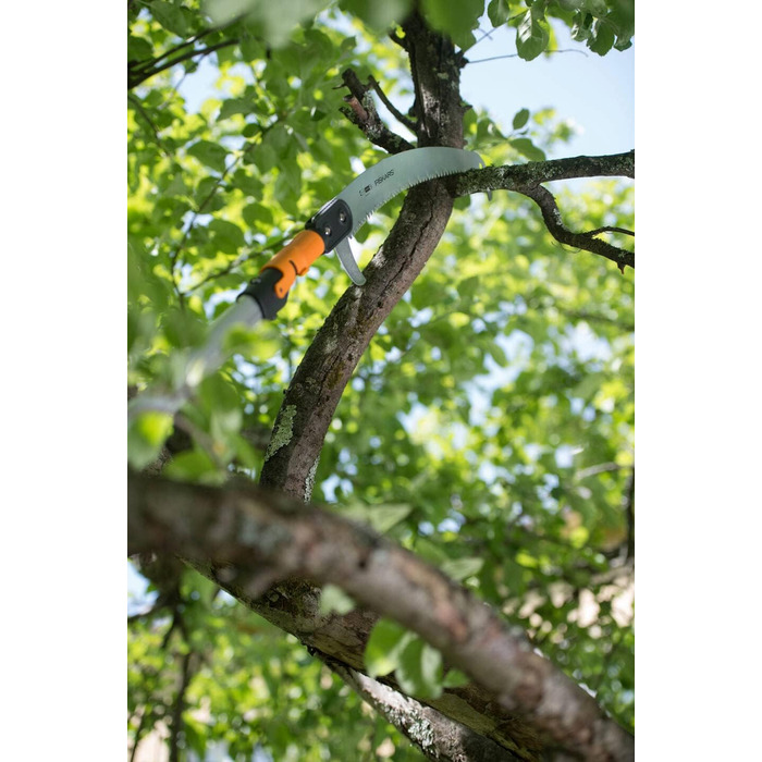 Садова пила Fiskars QuikFit для обрізки гілок, 55 см, загартована сталь, чорна/помаранчева, змінний інструментальний модуль 1000691