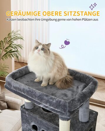 Багатоповерховий котячий будиночок з когтеточками Hzuaneri MS17018LG, 170 см, сірий
