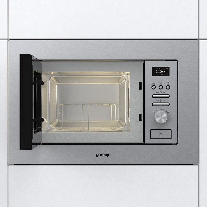 Вбудована мікрохвильова піч Gorenje BMI201AG1X з грилем, 20 л