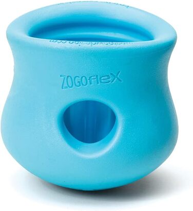 WEST PAW Zogoflex Toppl Treat Dispenser Dog Toy Puzzle - Interactive Chew Toy for Dogs - Dog Toy for Moderate Chewers, Fetch, Catch - Holds Dry Food, Treats (XL, aqua blue)