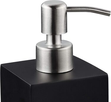 Дозатор для мила Relaxdays 300 мл, наповнюваний, для ванної/кухні, білий (чорний), полірезин, нержавіюча сталь