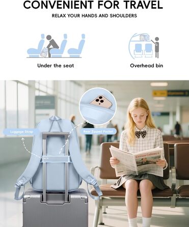 Рюкзак Tanou для дівчаток, шкільний набір: рюкзак, сумка через плече та пенал. Шкільний рюкзак для підлітків, casual, блакитний.