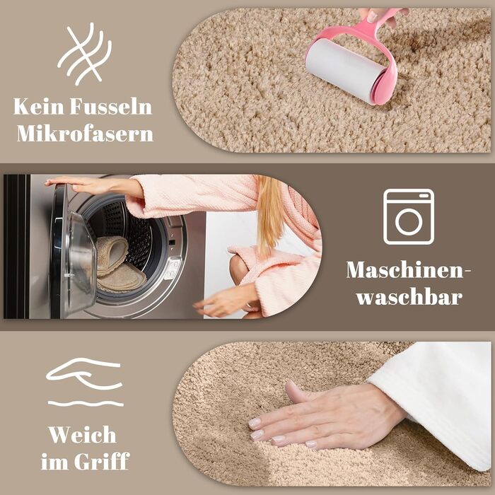 SOANNY Bath Mat Set - 2 Pack Microfiber Bathroom Rugs - Non-Slip, Water Absorbent - 53x86 cm & 50x50 cm