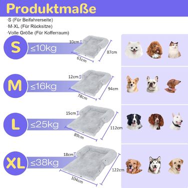 Захист для дивана Mora Pets: м'яка собача подушка, водовідштовхувальний килимок для собак, 89 x 112 x 15 см (4-в-1), сірий