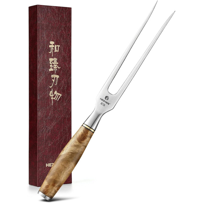 HEZHEN Кухонний ніж Gyuto з дамаської сталі 21 см, VG10, преміум-якість, серія Master, ручка з берези, для дому та ресторану
