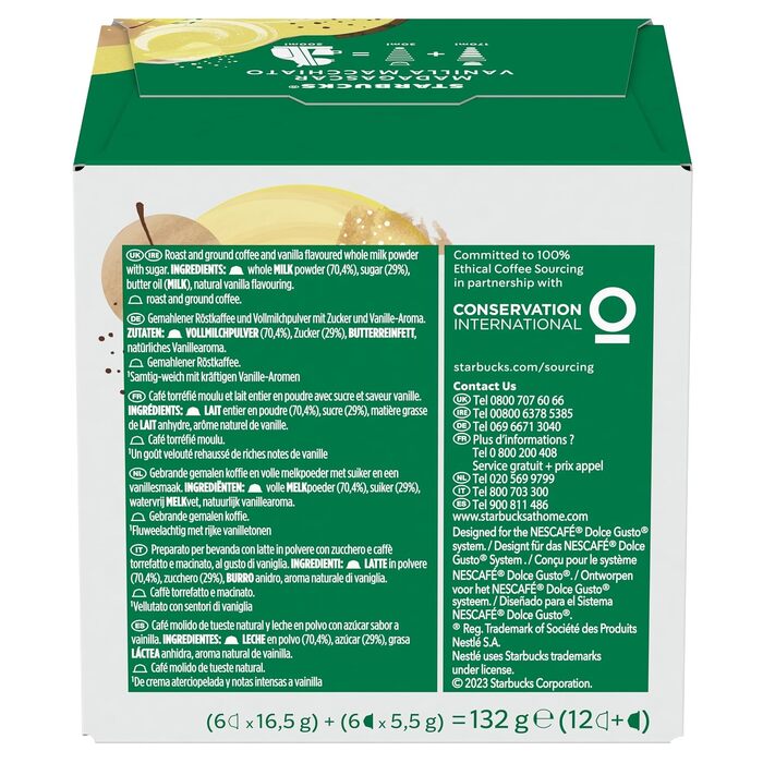 Кавові капсули Starbucks Vanilla Macchiato для Nescafé Dolce Gusto, 72 шт (6х12)