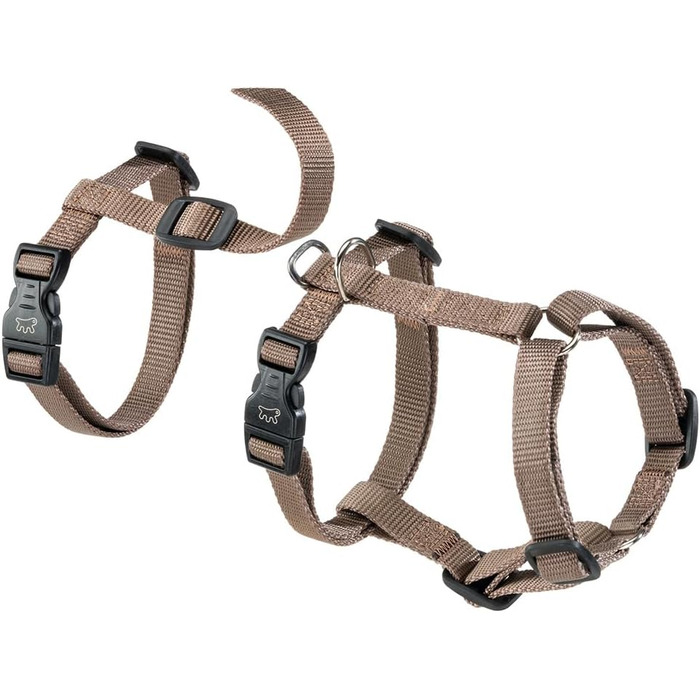 Шлейка для собак Ferplast Brave, середнього розміру, коричнева, з 6 застібками. Безпечна та регульована шлейка для грейхаундів та інших собак.