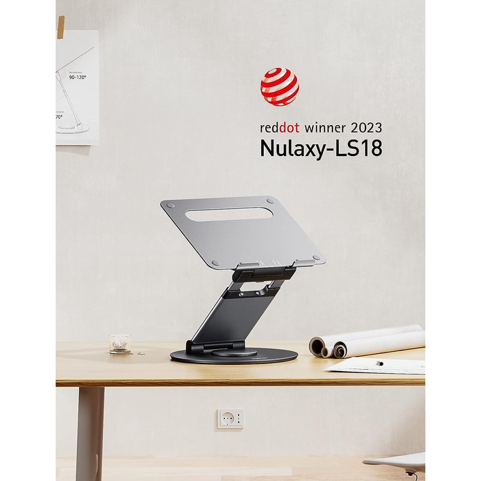 NULAXY Adjustable Laptop Stand - 360° Swivel Base, Height Adjustable up to 20