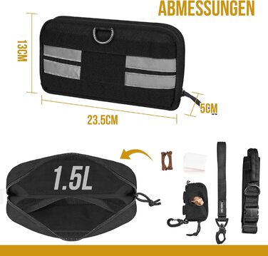 Futterbeutel OneTigris для собак (2 шт.) MOLLE система, 23,5x13x5 см, чорний