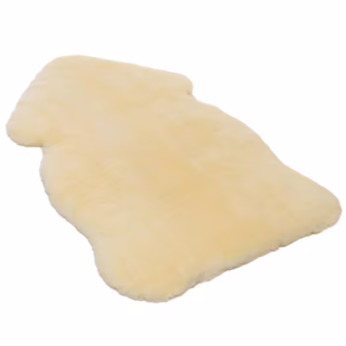 Baby Lambskin WERNER CHRIST BABY – cozy, medical-grade lambskin, ideal for strollers, as a crawling mat, or baby rug. Length +/- 75 cm, color natural gold-yellow 75cm
