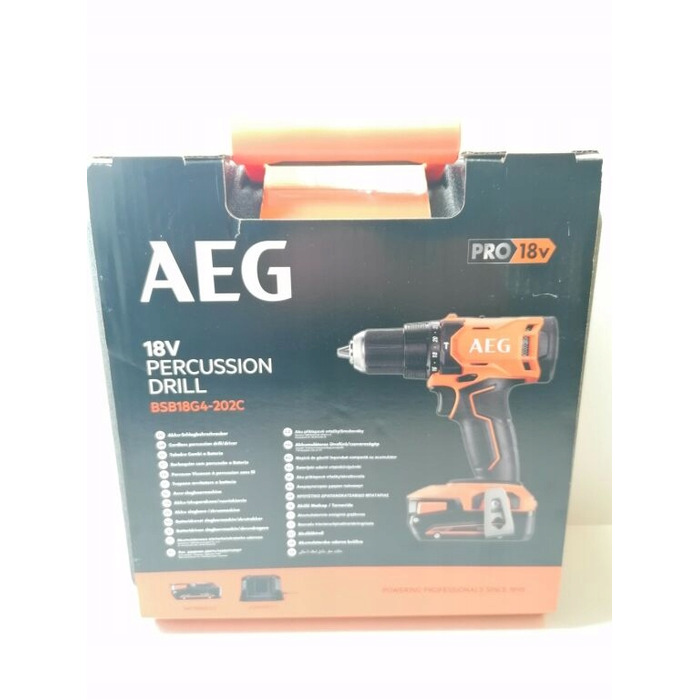 Ударний дриль-шурупокрут AEG 18V з 2 акумуляторами по 2Аг