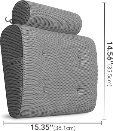 Everlasting Comfort Luxury Bath Pillow - Head, Neck, and Back Support Cushion for Bathtub, Spa, and Soaking