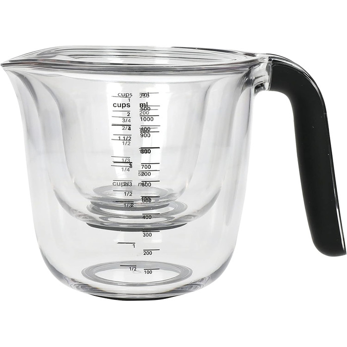 Набір мірних кухлів KitchenAid, 3 шт, чорний, 1 л, 500 мл, 250 мл, для кухні, можна мити в посудомийці