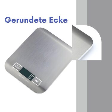 Кухонні ваги DIVID® - професійні цифрове ваги, 0,001 кг - 10 кг, LCD дисплей, функція тарування, ваги для рідини, велика поверхня з нержавіючої сталі