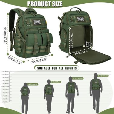 Рюкзак для камери з відділенням для ноутбука 15.6 дюймів - водонепроникний рюкзак для фототехніки, міцний, сумісний з Canon, Nikon, DJI | Знімний підкладковий вкладиш | Ремінь для штатива (Зелений)