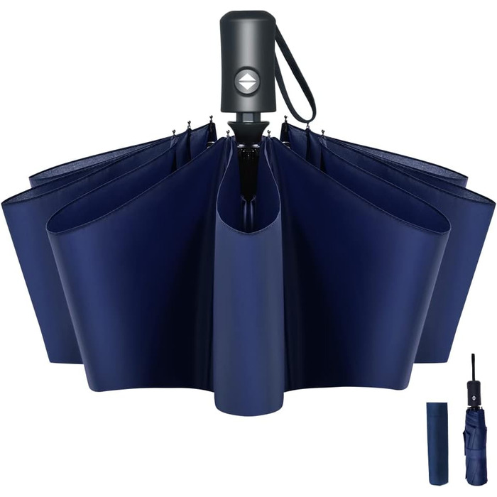 Зонт автоматичний Vicloon, 8 спиць, тефлонове покриття, компактний, для подорожей, гольф, темно-зелений/темно-синій