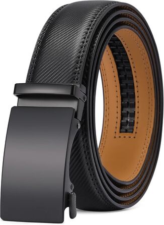 Чоловічий шкіряний ремінь SENDEFN з автоматичною застібкою, ширина 35 мм, регульований розмір 32-38 дюймів (115 см), чорний
