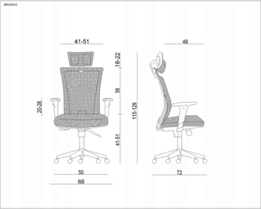 Ергономічне офісне крісло ERGONIC: чорне, обертове, з синхромеханізмом та підвищеним комфортом