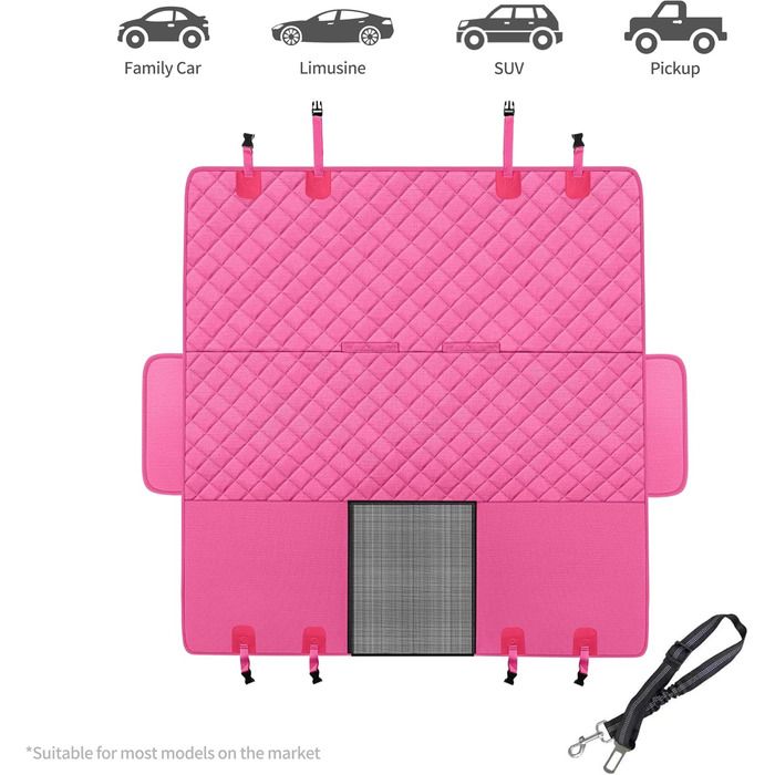 Захисний чохол на сидіння для собак, Rosa, для автомобілів, SUV та вантажівок, з сіткою, водонепроникний, з гаком для повідка