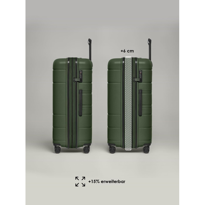 Набір валіз REDOLZ Essentials 11: 3 валізи (56 см, 76 см, Olive)