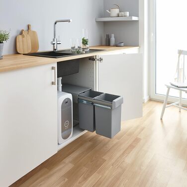 Система сортування сміття GROHE Blue Accessoires 30 см, 2 відсіки по 15 л, сірий (40855000)